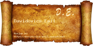 Davidovics Emil névjegykártya